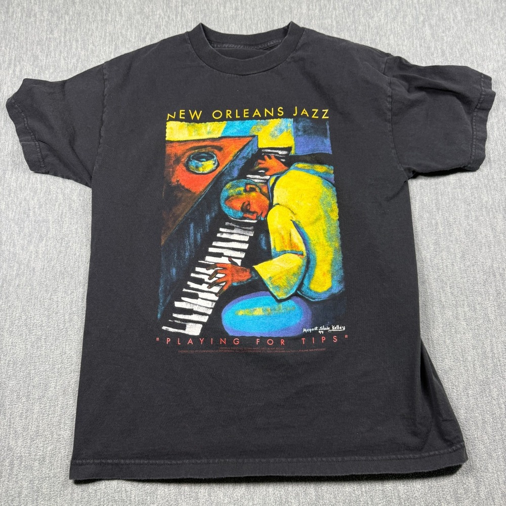 Vintage Hanes 1994 Margaret Slate Kelley New Orleans Jazz Piano T-Shirt Mens S